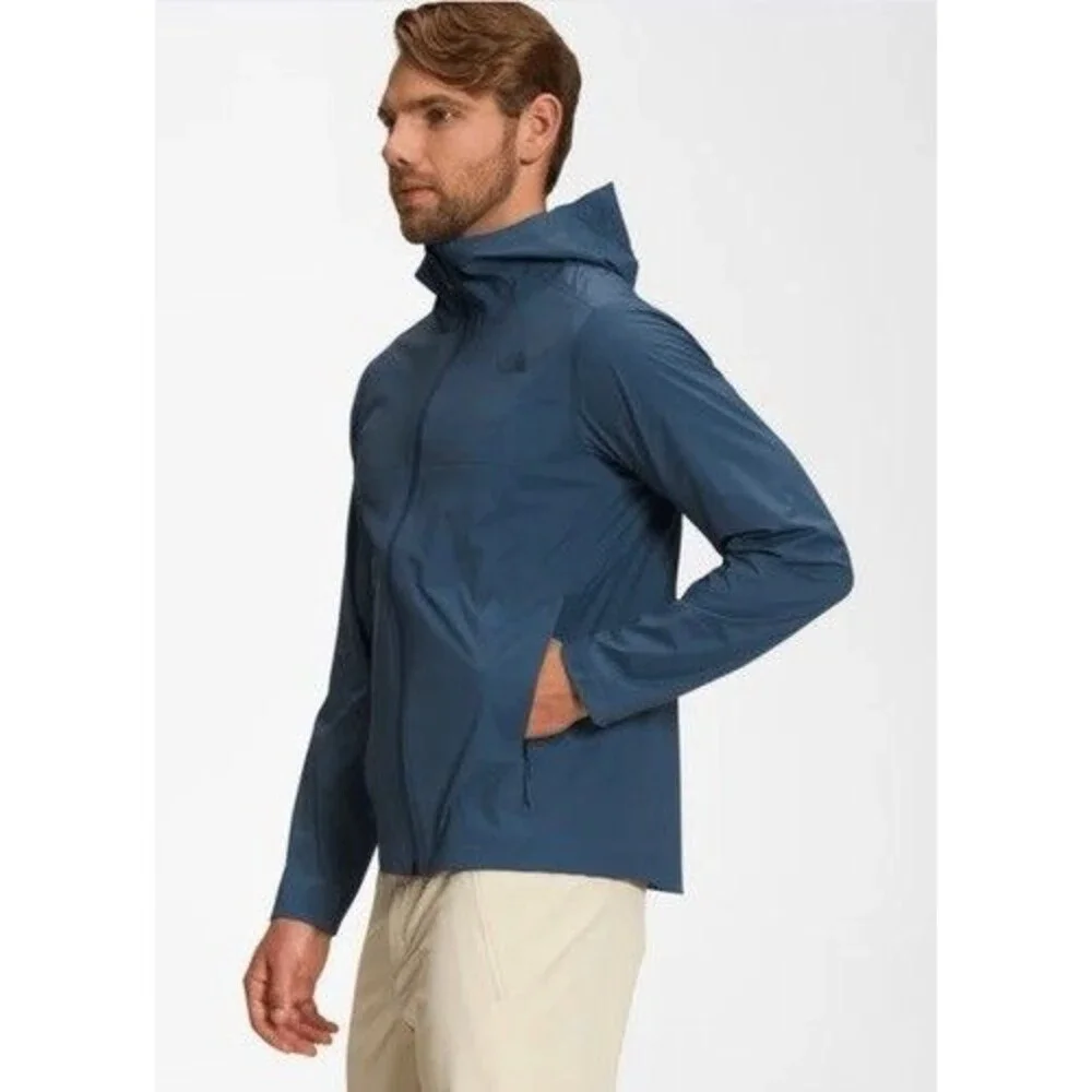 NWT The North Face DryVent‎ Hooded Full Zip Barr Lake Jacket Men Size M Navy